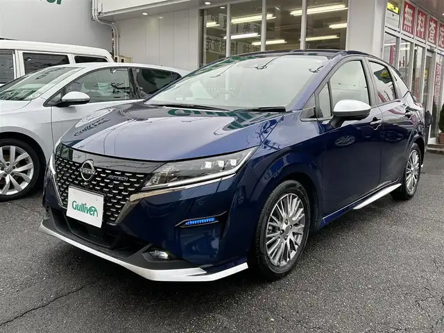 日産 ノート オーテック 愛知県 2021(令3)年 2.9万km オーロラフレアブルーパール ワンオーナー/純正ナビ/フルセグテレビ/Bluetooth/純正アルミホイール/プロパイロット/レザーシート/インテリジェントクルーズコントロール/インテリジェントエマージェシーーブレーキ/アラウンドビューカメラ/BSW 後側方車両検知警報/LDW/ビルトインETC/取説、保証書、スペアキー