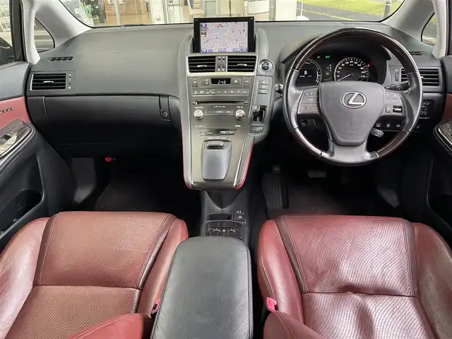 レクサス ＨＳ 250h バージョンI 宮城県 2013(平25)年 13.1万km ブラック /サンルーフ//赤レザーシート//純正HDDナビ//CD/DVD/BT/MSV/フルセグテレビ//シートヒーター/エアーシート//前席ポジションメモリー//クルーズコントロール//ビルトインETC//電動リアシェード//TEIN車高調//社外ドライブレコーダー前方//スマートキーx2/カードキー//純正18インチアルミホイール//社外17インチアルミスタッドレスタイヤ積込/(215/55R17)