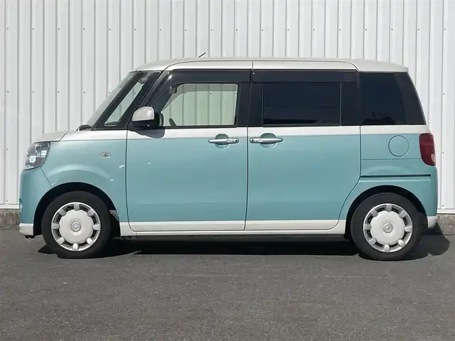 ダイハツ ムーヴ キャンバス X LTD SA Ⅱ 福岡県 2017(平29)年 6.9万km パールホワイトⅢ/ファインミントメタリック 2トーン スマートアシストＩＩ/衝突軽減/車線逸脱警報/社外ナビ（ＣＮ－Ｓ３１０ＷＤ）/フルセグTV/CD/DVD/BT/SD/AM/FM/バックカメラ/両側パワースライドドア/アイドリングストップ/ステアリングリモコン/スマートキー/プッシュスタート/ＬＥＤオートライト/電格ミラー/ヘッドライトレベライザー