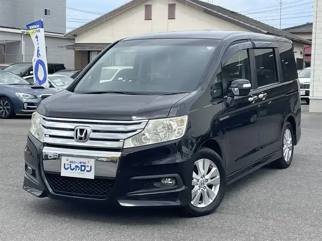 ホンダ ステップワゴン スパーダ Z 佐賀県 2012(平24)年 8.8万km プレミアムブラキッシュパール (株)IDOMが運営する【じしゃロン佐賀店】の自社ローン対象車両になります。こちらは現金ご利用時の価格です。自社ローンご希望の方は別途その旨お申付け下さい。/禁煙車　/８人乗り　/ＨＤＤナビ/バックカメラ　　/両側電動スライドドア　/フリップダウンモニター