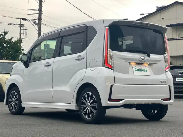 ダイハツ ムーヴ カスタム X VS SAⅢ 静岡県 2023(令5)年 0.8万km シャイニングホワイトパール エンジンスタートボタン/パワーステアリング/パワーウィンドウ/アイドリングストップ/スマートキー/オートエアコン/全方位カメラ/8インチメモリナビ（CD/DVD/BT/フルセグ）/ベンチシート/フロアマット/D席シートヒーター/純正アルミホイール/ABS/横滑り防止装置/レーンキープアシスト/コーナーセンサー/盗難防止装置/オートライト/オートマチックハイビーム/LEDヘッドライト/Wエアバック/衝突軽減システム