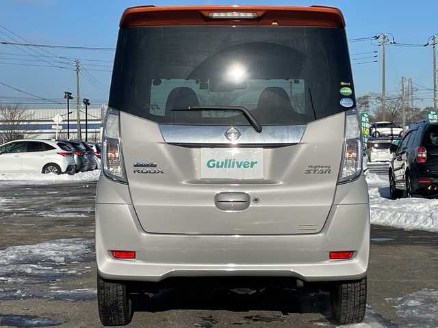 日産 デイズ ルークス ハイウェイスターX 道央・札幌 2018(平30)年 4.1万km プレミアムサンシャインオレンジ/エアグレー ４WD/純正SDナビ/AM/FM/BT/CD/SD/AUX/フルセグ/衝突被害軽減ブレーキ/横滑り防止装置/バックカメラ/フロントカメラ/サイドカメラ/全方位カメラ/ETC/ドライブレコーダー/アイドリングストップ/片側パワースライドドア/革巻きステアリング/ステアリングリモコン/レーダー探知機/プッシュスタート/スマートキー/LEDヘッドライト/オートライト/オートマチックハイビーム/フォグランプ/電動格納ミラー/ウィンカーミラー/純正フロアマット/ドアバイザー/スペアキー/社外エンジンスターター/社外AW付夏タイヤ積込/155/55/R14/2023年/山7mm