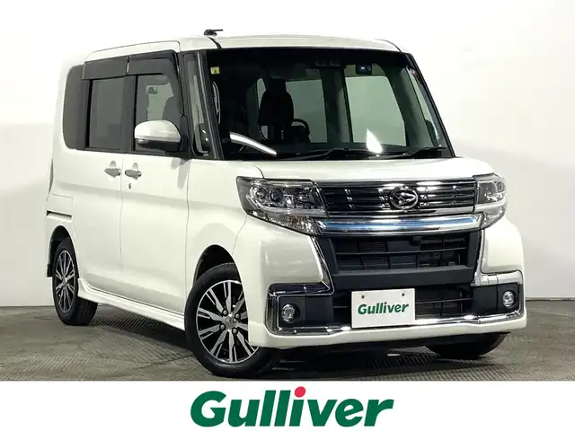 ダイハツ タント カスタム X トップED SA Ⅲ 大阪府 2018(平30)年 4.5万km パールホワイトⅢ 社外ナビ(フルセグ/DVD再生/Bluetooth) 衝突軽減 バックカメラ ETC 片側パワースライドドア シートヒーター レーンアシスト オートハイビーム 前後ドラレコ オートライト スマートキー