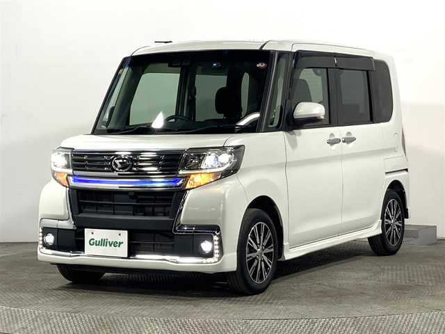 ダイハツ タント カスタム X トップED SA Ⅲ 大阪府 2018(平30)年 4.5万km パールホワイトⅢ 社外ナビ(フルセグ/DVD再生/Bluetooth) 衝突軽減 バックカメラ ETC 片側パワースライドドア シートヒーター レーンアシスト オートハイビーム 前後ドラレコ オートライト スマートキー