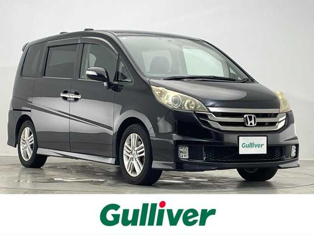 ホンダ ステップワゴン スパーダ 24SZ 滋賀県 2008(平20)年 17.1万km プレミアムブラキッシュパール 禁煙車/社外ナビ(HDD/CD/DVD)/社外フリップダウンモニター/バックカメラ/ETC/両側パワースライドドア/フォグランプ/電格ミラー/ドアバイザー/純正フロアマット/HIDヘッドライト/リモコンキー×2