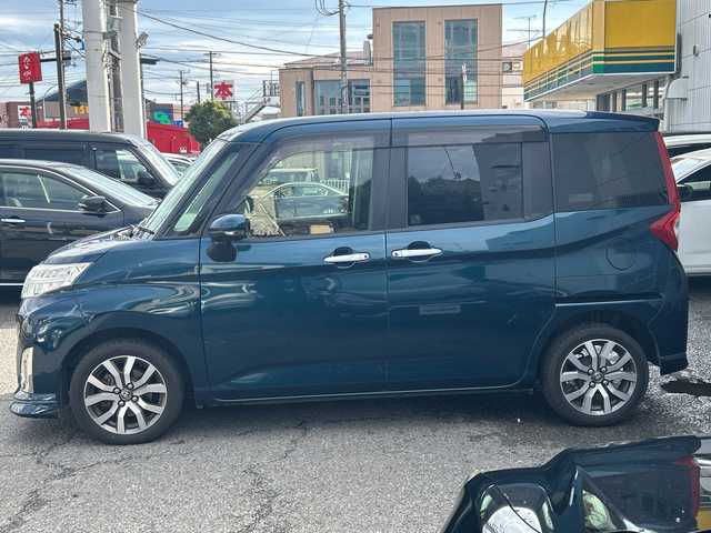 トヨタ ルーミー カスタムG－T 神奈川県 2017(平29)年 9.5万km ターコイズブルーマイカメタリック ワンオーナー/プッシュスタート/ビルトインETC/純正SDナビ/AM/FM/DISC/Bluetooth接続/地デジTV/クルーズコントロール/プリクラッシュ/アラウンドビューモニター/前席シートヒーター/横滑り防止装置/車線逸脱防止装置/オートライト/LEDライト/フォグライト/電動格納ミラー