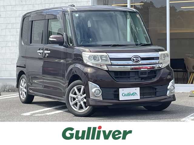 ダイハツ タント カスタム X SA 宮崎県 2014(平26)年 5.6万km プラムブラウンクリスタルマイカ 純正SDナビ/（CD/DVD/AM/FM/BT)/バックカメラ/フルセグTV/片側パワースライドドア/衝突防止機能/横滑り防止機能/アイドリングストップ/ステアリングストップ/ETC