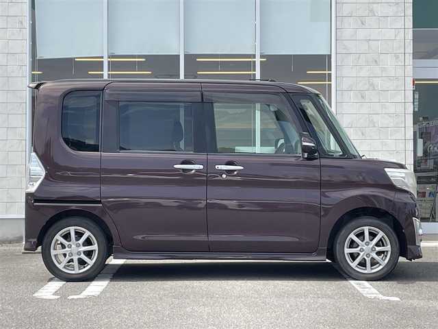 ダイハツ タント カスタム X SA 宮崎県 2014(平26)年 5.6万km プラムブラウンクリスタルマイカ 純正SDナビ/（CD/DVD/AM/FM/BT)/バックカメラ/フルセグTV/片側パワースライドドア/衝突防止機能/横滑り防止機能/アイドリングストップ/ステアリングストップ/ETC