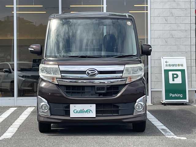 ダイハツ タント カスタム X SA 宮崎県 2014(平26)年 5.6万km プラムブラウンクリスタルマイカ 純正SDナビ/（CD/DVD/AM/FM/BT)/バックカメラ/フルセグTV/片側パワースライドドア/衝突防止機能/横滑り防止機能/アイドリングストップ/ステアリングストップ/ETC