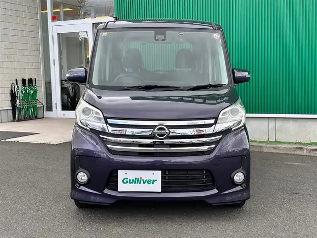日産 デイズ ルークス ハイウェイスターX 宮城県 2016(平28)年 5.5万km プレミアムパープルP エマージェンシーブレーキ/踏み間違い防止アシスト/アラウンドビューモニター/社外ナビ（MDV-D304W）/・CD/SD/・ワンセグTV/前後ドライブレコーダー/革巻きステアリング/HIDヘッドライト/フォグランプ/スマートキー＆プッシュスタート/スペアキー1本/電動格納ミラー/純正14インチAW/フロアマット/ドアバイザー/W/サイドエアバッグ/取扱説明書
