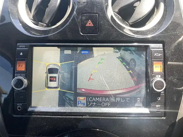 日産 ノート X DIG－S エマージェンシーB 千葉県 2014(平26)年 3.9万km ラディアントレッド 純正ナビ(AM/FM/CD/DVD/BT/AUX/フルセグ/SD)/アラウンドビューモニター/ETC/前後ドラレコ(DRV-220D)/スマートキー/コーナーセンサー/純正マット/バイザー
