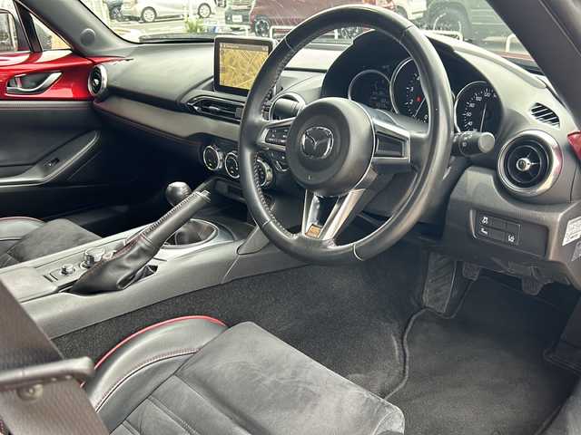 マツダ ロードスター RS 静岡県 2016(平28)年 7.1万km ソウルレッドプレミアムメタリック 純正メモリナビ/・CD/・DVD/・Bluetooth/・USB/・フルセグTV/主要装備/・衝突軽減/・BSM/・バックカメラ/・ETC/・前方ドラレコ/・シートヒーター
