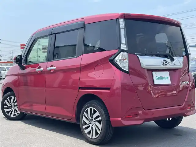 ダイハツ トール カスタムG SAⅡ 岡山県 2018(平30)年 11.9万km マゼンタベリーマイカM 登録時走行距離118179km/ワンオーナー/禁煙車/純正SDナビ(NSZN-W68D)/　【CD/DVD/Bluetooth/フルセグTV/】/全方位カメラ/クルーズコントロール/衝突被害軽減システム/横滑防止装置/盗難防止装置/両側パワースライドドア/ETC/ドライブレコーダー/革巻きステアリング/ステアリングスイッチ/ステアリング/オートリトラミラー/ウィンカーミラー/オートライト/LEDヘッドライト/フォグライト/プッシュスタート/スマートキー/アイドリングストップ/純正アルミホイール 14インチ/ドアバイザー/ロールサンシェード/ISOFIX/純正フロアマット/リアプライバシーガラス/新車時整備手帳（保証書）/取扱説明書/ナビ取扱説明書/記録簿有