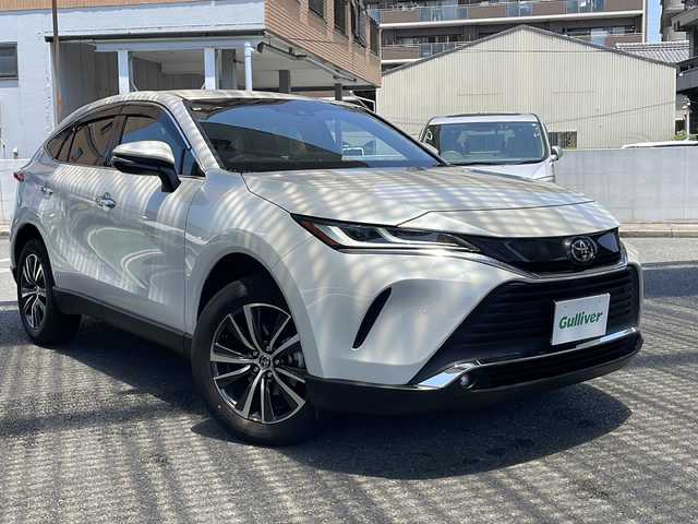トヨタ ハリアー G 大阪府 2025(令7)年 0.5万km プラチナホワイトパールマイカ ワンオーナー/純正ナビ/BT/TV/AM/FM/USB/フルセグテレビ/バックカメラ/アダプティブクルーズコントロール/ドアバイザー/プッシュスタート/パワーバックドア/コーナーセンサー/ETC/保証書/記録簿/スペアキー/ドライブレコーダー