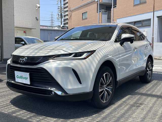 トヨタ ハリアー G 大阪府 2025(令7)年 0.5万km プラチナホワイトパールマイカ ワンオーナー/純正ナビ/BT/TV/AM/FM/USB/フルセグテレビ/バックカメラ/アダプティブクルーズコントロール/ドアバイザー/プッシュスタート/パワーバックドア/コーナーセンサー/ETC/保証書/記録簿/スペアキー/ドライブレコーダー