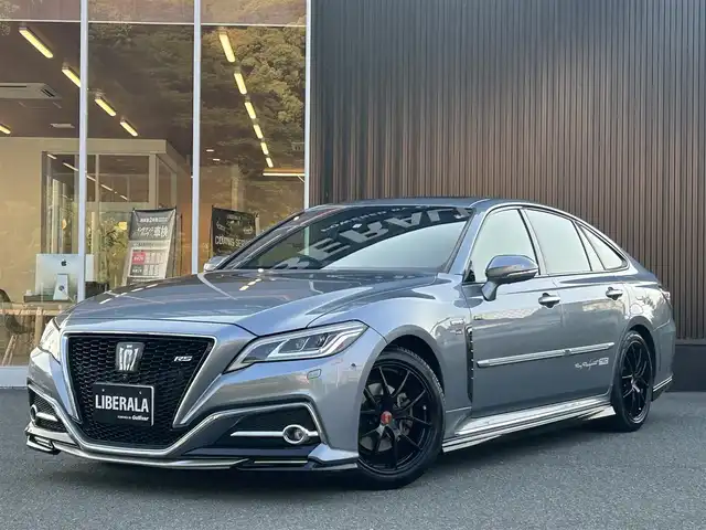 トヨタ クラウン ハイブリッド RS アドバンス 福岡県 2018(平30)年 6.2万km プレシャスガレナ サンルーフ/トヨタセーフティセンス/黒革シート/シートヒーター/エアシート/純正ナビ/Bluetooth/フルセグTV/全方位カメラ/ステアリングスイッチ/パドルシフト/LEDヘッドライト/オートハイビーム/18インチBBSアルミホイール/DTECマフラー/全方位ドライブレコーダー/取扱説明書/保証書