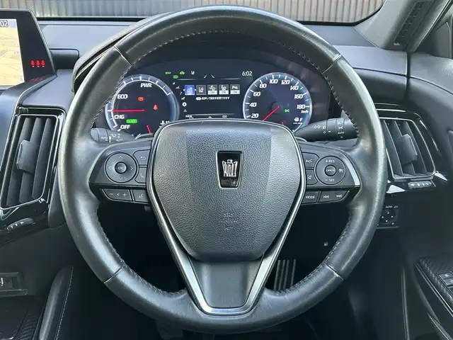 トヨタ クラウン ハイブリッド RS アドバンス 福岡県 2018(平30)年 6.2万km プレシャスガレナ サンルーフ/トヨタセーフティセンス/黒革シート/シートヒーター/エアシート/純正ナビ/Bluetooth/フルセグTV/全方位カメラ/ステアリングスイッチ/パドルシフト/LEDヘッドライト/オートハイビーム/18インチBBSアルミホイール/DTECマフラー/全方位ドライブレコーダー/取扱説明書/保証書