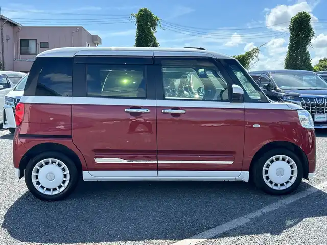 ダイハツ ムーヴ キャンバス ストライプス G ターボ 千葉県 2023(令5)年 2.1万km シャイニングホワイトパール/ファイアークォーツレッドメタリック ナビ　全方位カメラ　両側電動スライドドア　ホッとカップホルダー　ＥＴＣ　レーダークルコン　フルセグ　Ｂｔ　USB シートヒーター　スマートキー ＬＥＤライト　オートライト　コーナーセンサー