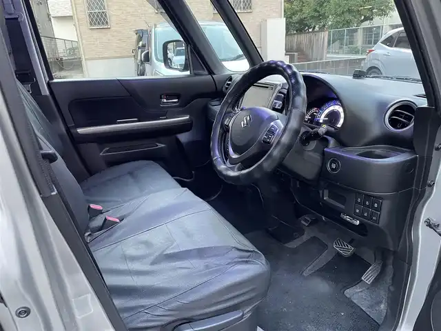 スズキ スペーシア カスタム Z ターボ 福岡県 2017(平29)年 2.8万km スチールシルバーM 純正ナビ/（AM/FM/CD/DVD/USB/AUX/Bluetooth/フルセグTV）/クルーズコントロール/ハンズフリー/アイドリングストップ/レーンキープ/衝突軽減ブレーキ/ETC/ドライブレコーダー前（SD有り）/パドルシフト/オートライト/電格ミラー/純正フロアマット/純正アルミホイール/保証書/取扱説明書/スペアキー×１/プッシュスタート