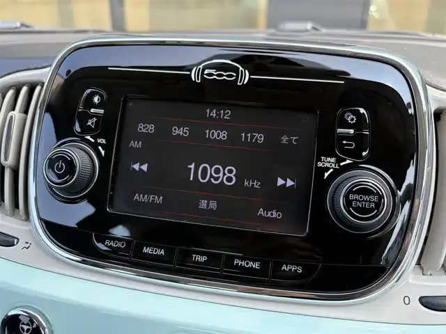 フィアット ５００ 1．2 ポップ 石川県 2016(平28)年 4.7万km LATTE MENTA ディスプレイオーディオ/AUX/Bluetooth/純正14ホイール