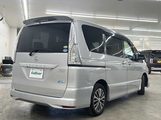 日産 セレナ ハイウェイスター Sハイブリッド 長崎県 2014(平26)年 19万km ブリリアントシルバー 純正ナビ（MP314D-W）/・フルセグ/・DVD/・Bluetooth/・バックカメラ/ETC/クルーズコントロール/エマージェンシーブレーキ/・レーンディパーチャーアラート/両側パワースライド/エアロ/シートバックテーブル/リアサンシェード/電格ウィンカーミラー/プッシュスタート/スマートキー/純16アルミホイール/取説/保証書