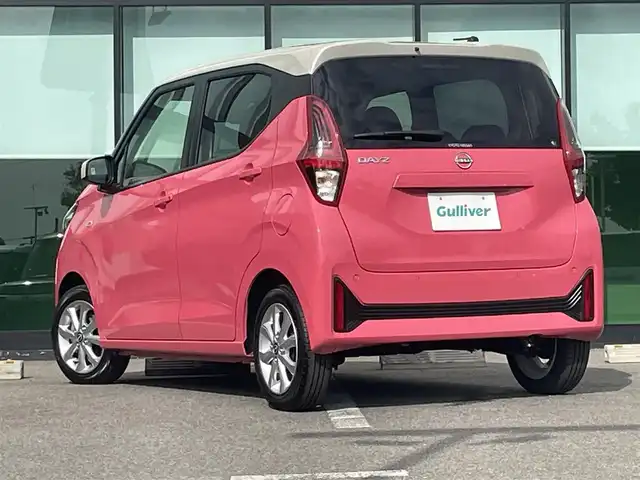日産 デイズ X 福島県 2024(令6)年 0.3万km ピンクⅡ 純正9インチナビ/バックカメラ/フルセグTV/BT/USB/衝突軽減ブレーキ/車線逸脱警報/前後コーナーセンサー/オートライト/タイヤシグナルガイド/ETC/前後ドラレコ/純正14インチアルミ/純正フロアマット/プッシュスタート/電格ミラー