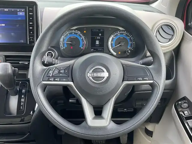 日産 デイズ X 福島県 2024(令6)年 0.3万km ピンクⅡ 純正9インチナビ/バックカメラ/フルセグTV/BT/USB/衝突軽減ブレーキ/車線逸脱警報/前後コーナーセンサー/オートライト/タイヤシグナルガイド/ETC/前後ドラレコ/純正14インチアルミ/純正フロアマット/プッシュスタート/電格ミラー