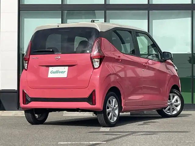日産 デイズ X 福島県 2024(令6)年 0.3万km ピンクⅡ 純正9インチナビ/バックカメラ/フルセグTV/BT/USB/衝突軽減ブレーキ/車線逸脱警報/前後コーナーセンサー/オートライト/タイヤシグナルガイド/ETC/前後ドラレコ/純正14インチアルミ/純正フロアマット/プッシュスタート/電格ミラー