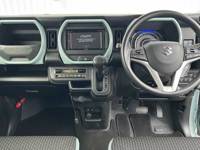 スズキ ハスラー HYBRID G 愛媛県 2024(令6)年 0.5万km オフブルーM 社外SDナビ/バックカメラ/クルーズコントロール追従有/Bluetooth/ドライブレコーダー前方のみ/コーナーセンサー後のみ/純正15インチアルミホイール/オートライト/オートLEDヘッドライト/レーンキープアシスト/スマートキー/スペアキー/保証書/取扱説明書