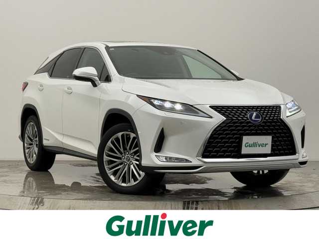 レクサス ＲＸ 450h バージョンL 宮城県 2021(令3)年 4.8万km ソニッククォーツ /サンルーフ//後期型//純正12.3インチナビ//マークレビンソンプレミアムサラウンドサウンドシステム//純正20インチアルミホイール//Lexus Safety System//プリクラッシュセーフティ//レーントレーシングアシスト//オートマチックハイビーム//レーダークルーズコントロール//ロードサインアシスト//先行車発進告知機能//パーキングサポートブレーキ//三眼フルLEDヘッドランプ//カラーヘッドアップディスプレイ//ステアリングヒーター//セミアニリン本革シート//パワーバックドア//パノラミックビューモニター//ETC２．０//全席シートヒーター