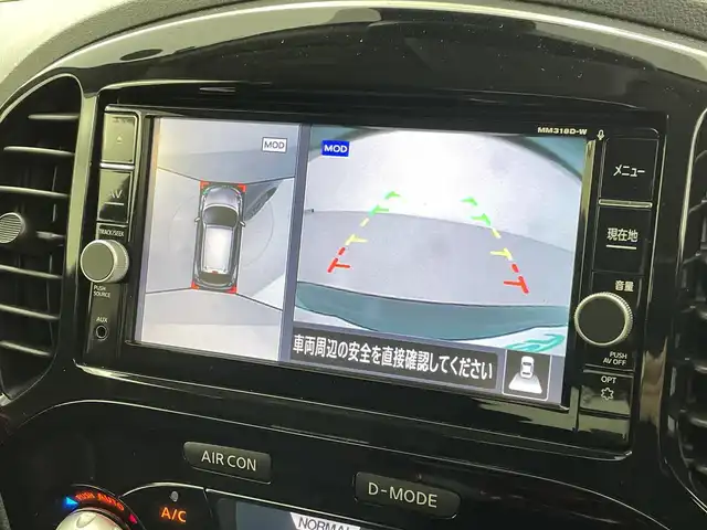 日産 ジューク 15RX Vセレ パーソナライゼーション 熊本県 2019(平31)年 8.1万km スーパーブラック 純正ナビMM318D-W（ＣＤ・ＤＶＤ・フルセグ・ＢＴ・ＳＤ・ＡＵＸ・ｉｐｏｄ・ＵＳＢ）/全周囲カメラ　/純正前方ドライブレコーダー　/ビルトインＥＴＣ　/インテリジェントエマージェンシーブレーキ　/車線逸脱警報　/横滑り防止/アイドリングストップ/純正フロアマット/純正１７インチAW/オートライト/HIDライト/フォグランプ/スマートキー/プッシュスタート