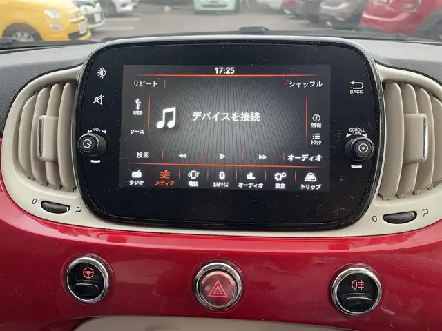 フィアット ５００ 1．2 ポップ 栃木県 2019(平31)年 5.2万km ロッソ・オフィチーナ 純正ディスプレイオーディオ/（BT/AM/FM）/パワーウィンドウ/パワーステアリング/リモコンキー/LEDヘッドライト/純正アルミホイール/スペアキー/フォグランプ/純正フロアマット/禁煙車
