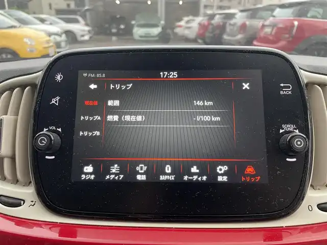 フィアット ５００ 1．2 ポップ 栃木県 2019(平31)年 5.2万km ロッソ・オフィチーナ 純正ディスプレイオーディオ/（BT/AM/FM）/パワーウィンドウ/パワーステアリング/リモコンキー/LEDヘッドライト/純正アルミホイール/スペアキー/フォグランプ/純正フロアマット/禁煙車