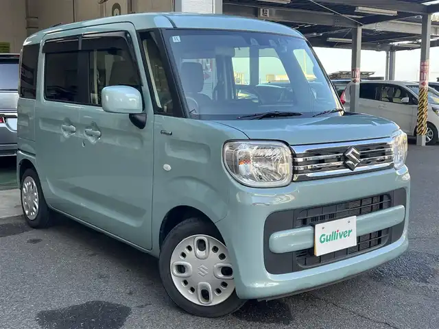 スズキ スペーシア HYBRID G 鹿児島県 2022(令4)年 3.2万km オフブルーM ワンオーナー/純正メモリナビ「KENWOOD」/　・dvd・sd・Bluetooth・ワンセグ/社外前後ドラレコ「ユピテル SN-TW72」/バックカメラ/セーフティサポート/　・デュアルブレーキサポート/　・車線逸脱警報/　・ハイビームアシスト/　・リアパーキングセンサー/　・誤発進抑制機能（前方・後方）/オートライト/電動格納ドアミラー/フロアマット/ドアバイザー/取扱説明書、新車保証書/スペアスマートキーX1本