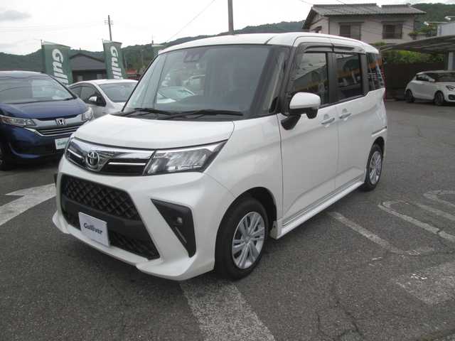 トヨタ ルーミー G 広島県 2021(令3)年 7.4万km パールホワイトⅢ ワンオーナー/純正ナビ・BTオーディオ/LEDオートライト/パノラミックビューモニター/スマートアシスト/コーナーセンサー/両側パワースライド/スマートキー