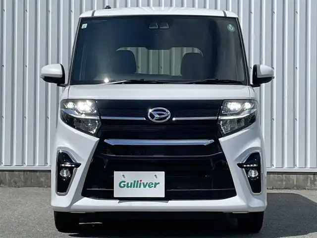 ダイハツ タント カスタム X 福岡県 2021(令3)年 1.9万km シャイニングホワイトパール スマートアシスト/衝突軽減/クリアランスソナー/社外ナビ（ＡＶＮ－Ｒ９Ｗ）/フルセグTV/CD/DVD/BT/バックカメラ/両側パワースライドドア/前席シートヒーター/ＬＥＤオートライト/フォグランプ/純正１４ＡＷ