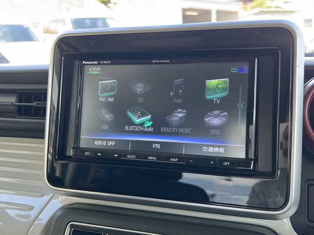 スズキ スペーシア HYBRID X 大阪府 2021(令3)年 2.7万km シフォンアイボリーM 衝突軽減ブレーキ　社外ナビ　バックカメラ　シートヒーター　両側パワースライドドア　前後ドラレコ　オートライト　ＥＴＣ　スマートキー　アイドリングストップ