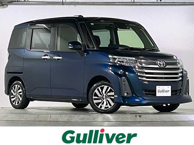 トヨタ ルーミー カスタムG 広島県 2021(令3)年 3.8万km レーザーブルークリスタルシャイン 禁煙/スマートアシスト/衝突被害軽減ブレーキ/レーンキープアシスト/オートマチックハイビーム/横滑り防止装置/レーダークルーズコントロール/コーナーセンサー/純正ナビ（NSCN-W68）/・Bluetooth/SD/CD/ワンセグTV/パノラミックビューカメラ/革巻きステアリング/電動パーキングブレーキ/ブレーキホールド/前後ドライブレコーダー（CS-91FH）/ビルドインETC/シートヒーター/両側パワースライドドア/LEDヘッドライト/フォグランプ/純正14インチアルミホイール/純正ドアバイザー/フロアマット/スマートキー/プッシュスタート/取扱説明書