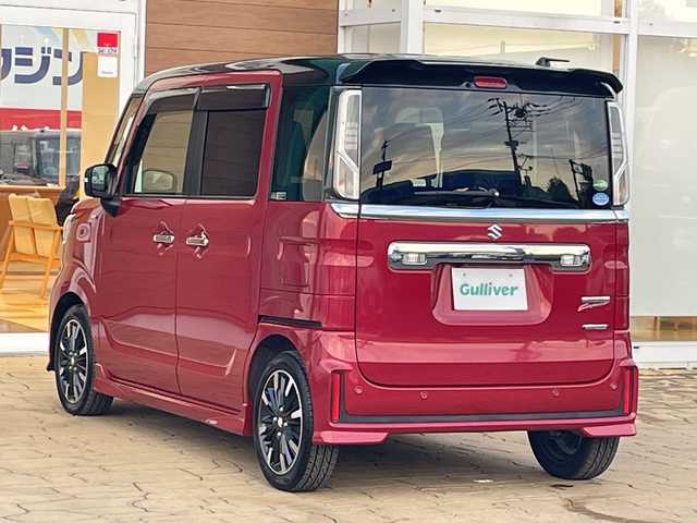 スズキ スペーシア カスタム HYBRID XS 宮崎県 2018(平30)年 3.8万km フェニックスレッドパール/ブルーイッシュブラックパール 社外ナビ　フルセグＴＶ　バックカメラ　ＥＴＣ　両側パワースライドドア　シートヒーター　ＬＥＤヘッドライト　衝突軽減ブレーキ