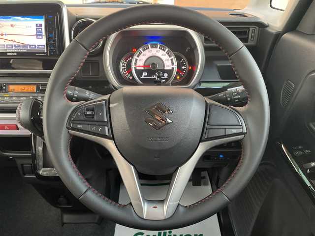 スズキ スペーシア カスタム HYBRID XS 宮崎県 2018(平30)年 3.8万km フェニックスレッドパール/ブルーイッシュブラックパール 社外ナビ　フルセグＴＶ　バックカメラ　ＥＴＣ　両側パワースライドドア　シートヒーター　ＬＥＤヘッドライト　衝突軽減ブレーキ