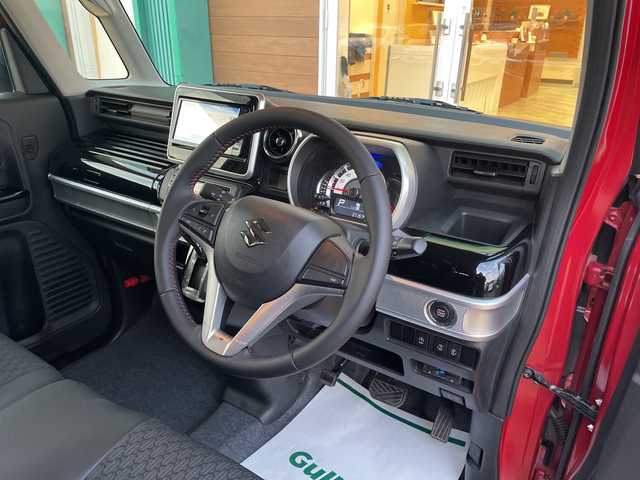 スズキ スペーシア カスタム HYBRID XS 宮崎県 2018(平30)年 3.8万km フェニックスレッドパール/ブルーイッシュブラックパール 社外ナビ　フルセグＴＶ　バックカメラ　ＥＴＣ　両側パワースライドドア　シートヒーター　ＬＥＤヘッドライト　衝突軽減ブレーキ