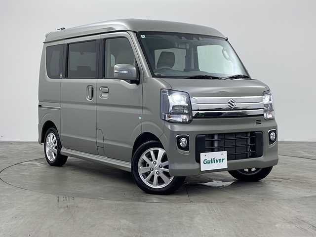 スズキ エブリィ ワゴン PZターボ 兵庫県 2024(令6)年 0.4万km モスグレーメタリック ・社外９インチフローティングナビ/・CD/DVD/BT/SD/フルセグTV/・バックカメラ/・デュアルカメラブレーキサポート/・後退時ブレーキサポート/・誤発信発進抑制機能/・ふらつき警報/・先行車発進お知らせ機能/・コーナーセンサー/・車線逸脱警報システム/・横滑り防止装置/・アイドリングストップ/・オートマチックハイビーム/・片側パワースライドドア/・ステアリングリモコン/・純正フロアマット/・ヘッドライトレベライザー/・電動格納ミラー/・LEDオートライト/・フォグランプ/・ETC/・ルームミラー一体型前後ドライブレコーダー/・スマートキー/・プッシュスタート