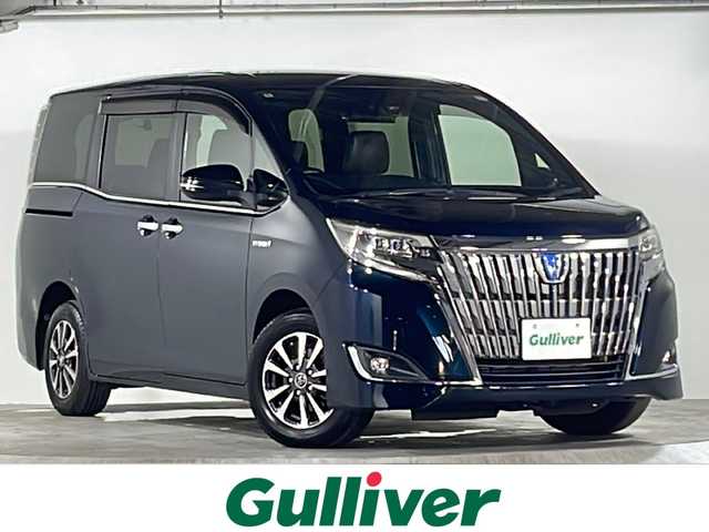 トヨタ エスクァイア ハイブリッド Gi プレミアムパッケージ 広島県 2018(平30)年 7.6万km ブラッキッシュアゲハガラスフレーク トヨタセーフティセンス/・レーンキープアシスト/・オートハイビーム/社外ナビ(AVIC-RL901)/・CD/DVD/BT/フルセグ/バックカメラ/両側パワースライドドア/クルーズコントロール/デジタルインナーミラー/ハーフレザーシート/前席シートヒーター/ハンドルヒーター/LEDヘッドライト/オートライト/スマートキー/プッシュスタート/純正フロアマット