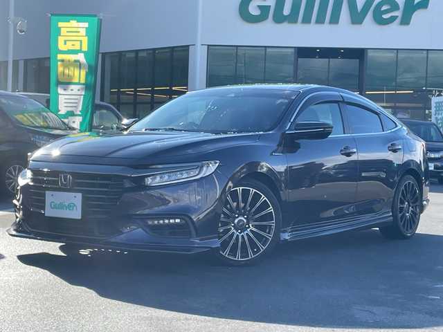 ホンダ インサイト EX・ブラックスタイル 長野県 2019(平31)年 9.1万km ルーセブラックM ８インチ純正ナビ（VXU-197SGi）/無限フルエアロ/無限ホイール/無限マフラー/Bluetooth Audio/フルセグテレビ/ビルドインＥＴＣ/バックカメラ/追従クルーズコントロール/コーナーセンサー/ステアリングスイッチ/本革巻ステアリング/パドルシフト/パワーシートＤ＋Ｎ席/シートヒーターＤ＋Ｎ席/純正フロアマット/プッシュスタート/オートライト/フォグランプ/ドアバイザー/電動格納ドアミラー/ブラインドスポットモニター/スマートキー/スペアキー×１/横滑り防止機能/盗難防止機能/スタッドレスタイヤ積込/（純正アルミホイール）