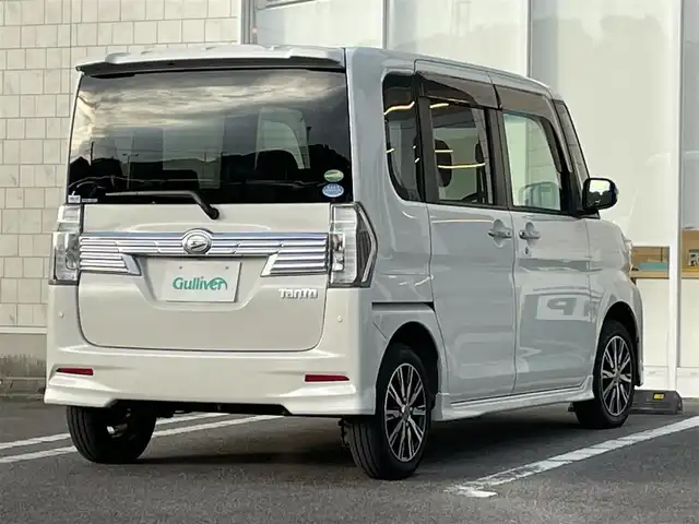 ダイハツ タント カスタム X トップED SA Ⅲ 宮崎県 2017(平29)年 2.3万km パールホワイトⅢ 純正SDナビ/（CD/DVD/AM/FM/BT)/フルセグTV/バックカメラ/ステアリングスイッチ/左側パワースライドドア/シートヒーター/横滑り防止機能/アイドリングストップ/衝突防止機能/オートハイビーム