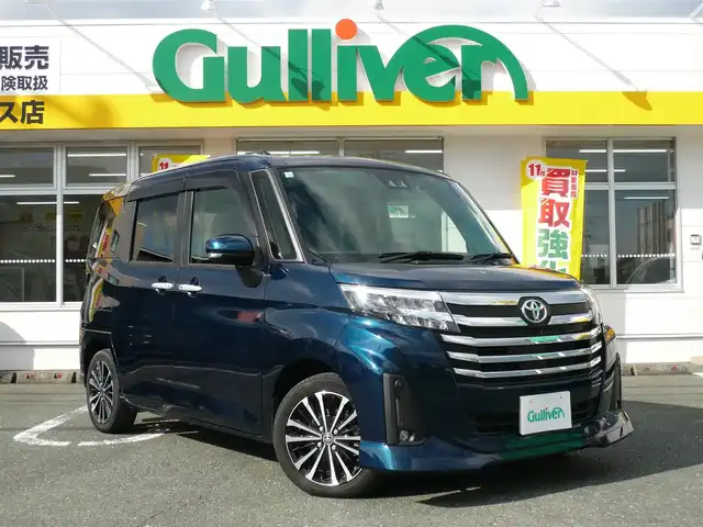 トヨタ ルーミー カスタムG－T 静岡県 2020(令2)年 4万km レーザーブルークリスタルシャイン ワンオーナー /禁煙車/ターボ/両側パワースライドドア/純正SDナビ：NSZT-W68T/(CD/DVD/BT/SD/フルセグTV/USB/)/TVキャンセラー有/クルーズコントロール/ステアリングリモコン/バックカメラ/前席シートヒーター/電子パーキング/後席ロールサンシェード/スマートアシスト/前後コーナーセンサー/プッシュスタート　スマートキー/ビルトインETC/前後ドライブレコーダー/LEDヘッドライト/保証書　取扱説明書　ナビ取説