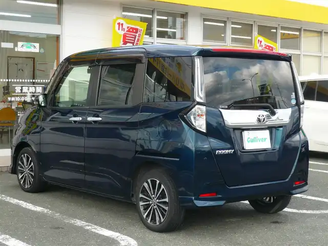 トヨタ ルーミー カスタムG－T 静岡県 2020(令2)年 4万km レーザーブルークリスタルシャイン ワンオーナー /禁煙車/ターボ/両側パワースライドドア/純正SDナビ：NSZT-W68T/(CD/DVD/BT/SD/フルセグTV/USB/)/TVキャンセラー有/クルーズコントロール/ステアリングリモコン/バックカメラ/前席シートヒーター/電子パーキング/後席ロールサンシェード/スマートアシスト/前後コーナーセンサー/プッシュスタート　スマートキー/ビルトインETC/前後ドライブレコーダー/LEDヘッドライト/保証書　取扱説明書　ナビ取説