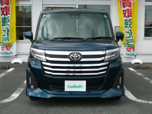 トヨタ ルーミー カスタムG－T 静岡県 2020(令2)年 4万km レーザーブルークリスタルシャイン ワンオーナー /禁煙車/ターボ/両側パワースライドドア/純正SDナビ：NSZT-W68T/(CD/DVD/BT/SD/フルセグTV/USB/)/TVキャンセラー有/クルーズコントロール/ステアリングリモコン/バックカメラ/前席シートヒーター/電子パーキング/後席ロールサンシェード/スマートアシスト/前後コーナーセンサー/プッシュスタート　スマートキー/ビルトインETC/前後ドライブレコーダー/LEDヘッドライト/保証書　取扱説明書　ナビ取説
