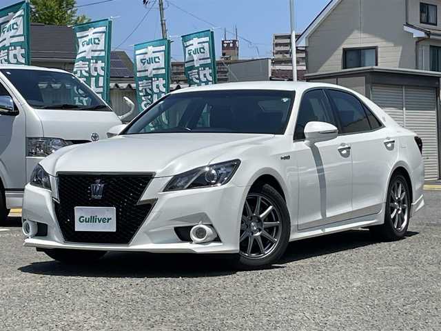 トヨタ クラウン ハイブリッド アスリートS 宮城県 2015(平27)年 10万km ホワイトパールクリスタルシャイン /純正HDDナビ//CD/DVD/HDD/BT/フルセグテレビ//本革シート//前席パワーシート/シートヒーター/エアーシート//クルーズコントロール//ビルトインETC//LEDヘッドライト//ステアリングスイッチ