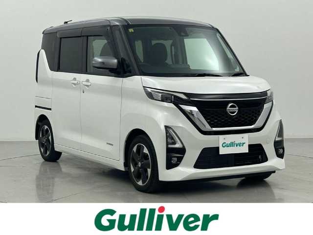 日産 ルークス HWS X プロパイロットED 熊本県 2020(令2)年 7.5万km チタニウムグレーM/シルキーホワイト 禁煙車　/純正前方ドライブレコーダー　/アラウンドビューモニター　/純正9インチナビ（ＣＤ・ＤＶＤ・フルセグ・ＢＴ・ＳＤ・ＵＳＢ）/ビルトインＥＴＣ　/アダブティブクルーズコントロール/両側パワースライドドア　/前後クリアランスソナー　/プロパイロット/エマージェンシーブレーキ/レーンキープアシスト/横滑り防止/アイドリングストップ/純正フロアマット/純正１４インチAW/オートライト/LEDヘッドライト/フォグライト/スマートキー/プッシュスタート